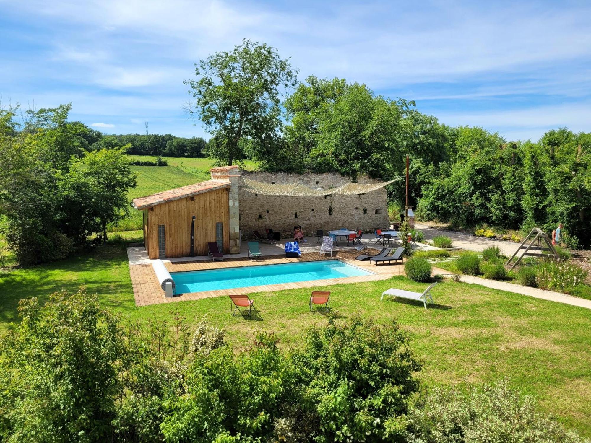 Gite Campagne Famille 15 Pers Piscine Chauffee Jeux Enfants Petanque Saint-Sauvy Екстер'єр фото